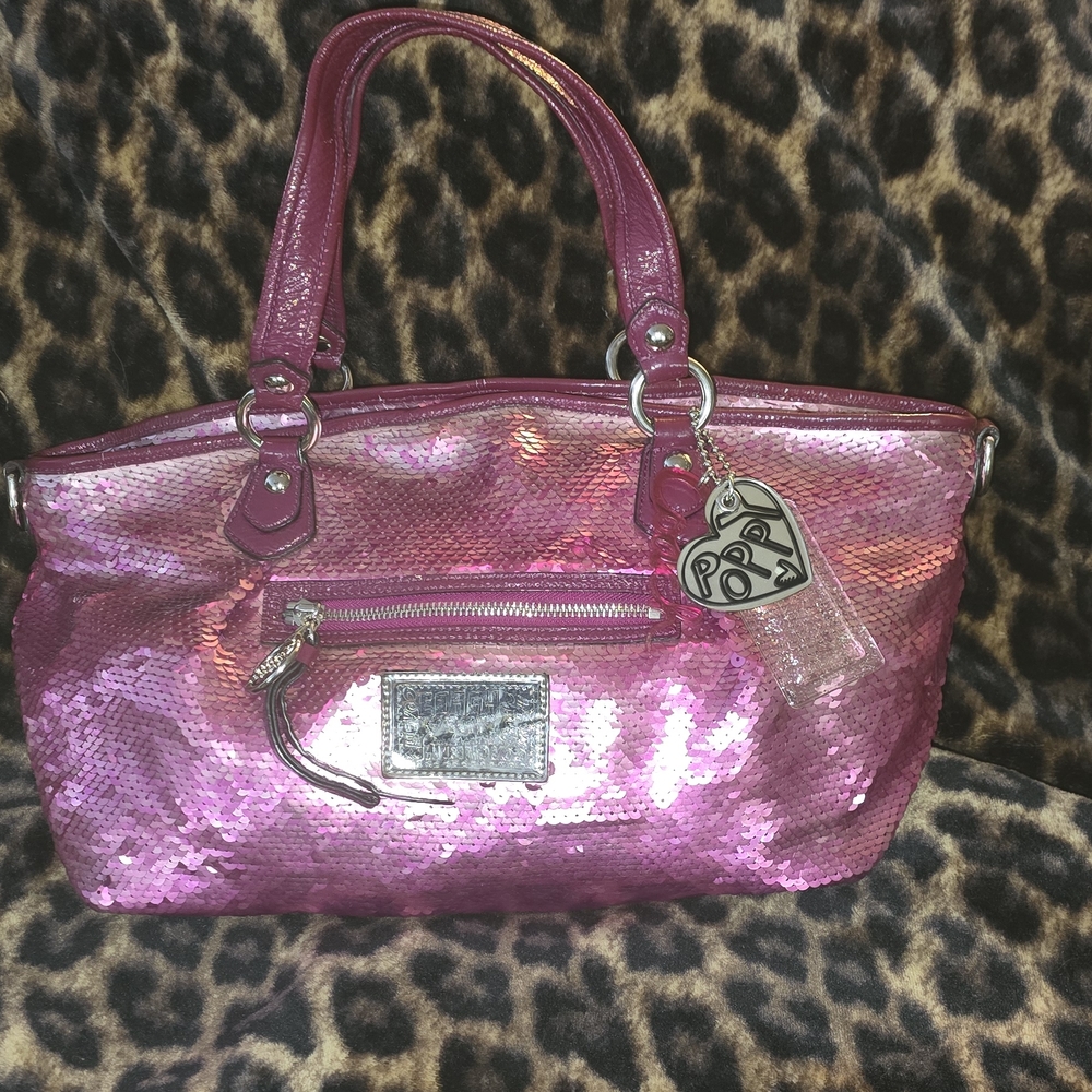 Authentic Pink sequin Coach Poppy Rocker Bag!!! Y2K!!!!!